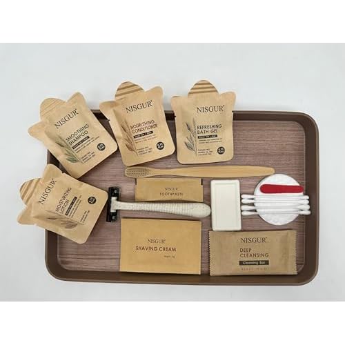 Cotton Pad Cotton Swab and Nail File Kit Kraft Paper Individually Wrapped 100 PCS Hotel Vanity Kit Hotel Supplies and Toiletries Bulk