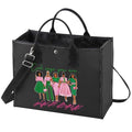 WZMPA Sorority Sisters Cosmetic Makeup Bag Pink and Green Gift God Says You Are Sorority Makeup Zipper Pouch Bag Greek Sorority Paraphernalia (God Says AK TB-BL)