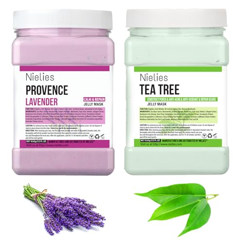 Lavender & Tea Tree Peel-Off Jelly Mask Set - Hydration, Oil Control, Smoothing - Facial Skin Care for Gift for Women, Men