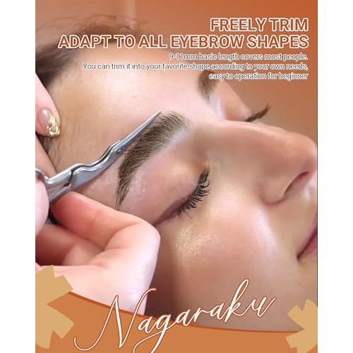 NAGARAKU Eyebrow Extensions, Air Series Brow Extension False Eyelashes Straight Curl for Bottom Lower Lash Grafting 16 Rows Black Soft Natural for Professional Salon Use - 0.07mm, Brown, 9/10/11mm