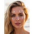 Crystal Face Stickers Star Mermaid Gems Sparkly Temporary Rhinestone Sticker Rave Party Accessories for Women and Girls (A)