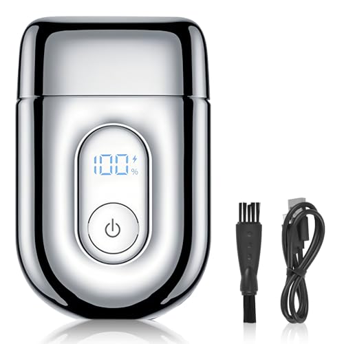 Electric Razor for Men, Electric Foil Shavers for Women,Mini Foil Shaver with Double Floating Blades, IPX7 Waterproof Wet/Dry Shaver, 90 Min Runtime, LED Display, Travel Lock, Gifts for Men&Women