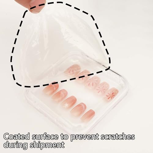 30 Pcs Press On Nail Storage Box Container False Nail Organizer Acrylic Display Case Packaging Box with a Large Stackable All-In-One Box and 120 Pcs Double Sided Adhesive Nail Display Tape