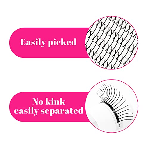 TDANCE Spikes Lash Extensions Matte Black Premade Lash Spikes Eyelash Extensions(Spikes-0.07-D,14-19 mm)