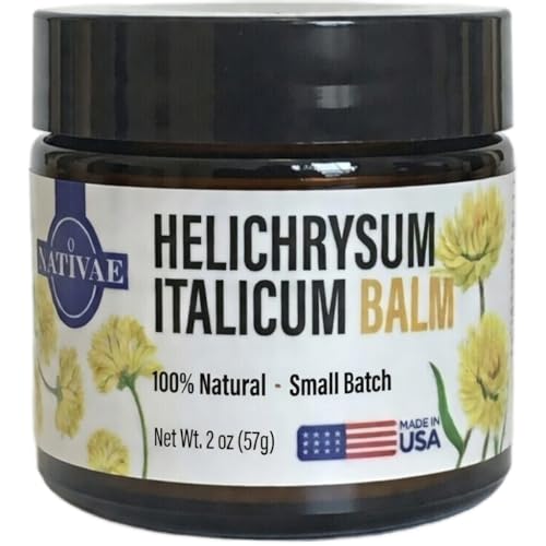 Helichrysum Balm ? Helichrysum Italicum Essential Oil Skin Cream for Bruises, Veins, Burns & Redness ? Soothing Healing Moisturizer for Face & Body