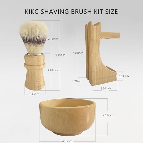 Men's Shaving Kit with Natural Boar Bristle Shaving Brush, Pure Bamboo Shaving Brush Stand with Bowl | Complete Wet Shaving Set for Smooth & Luxurious Shave