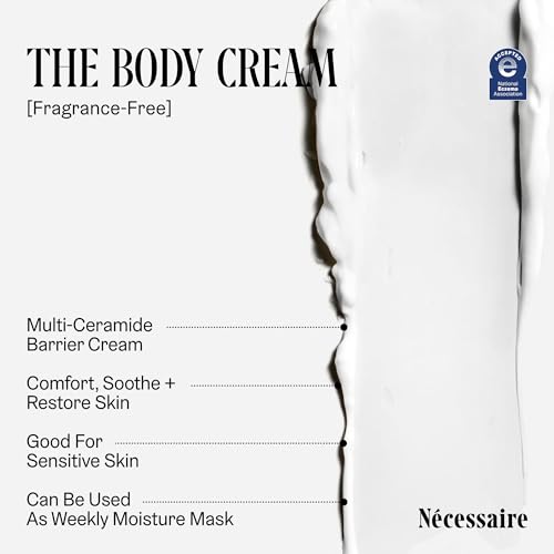 N?cessaire The Body Cream - Rich Barrier Repair With 5% Niacinamide, 5 Essential Ceramides + Hyaluronic Acid. Fragrance-Free. Non-Comedogenic. 200 ml / 6.8 fl oz