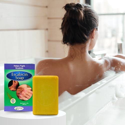 ARYMAR?Escabicin?Sulfur?Infused Soap Bar ? 3?oz Deep Cleanse for Oily & Acne?Prone Skin with Neem Oil