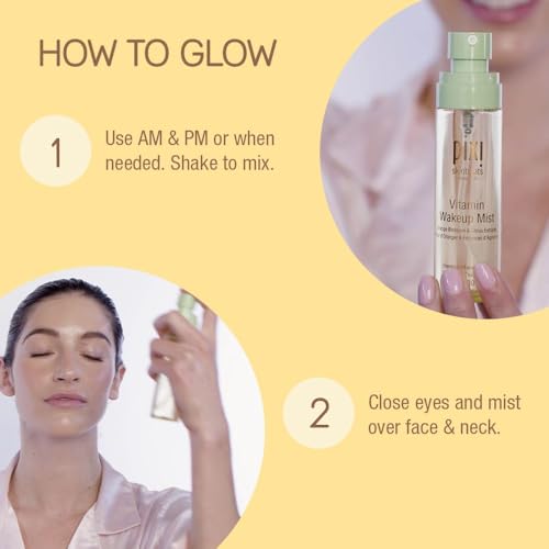 Pixi Vitamin-C Wakeup Mist | Helps Cool, Refresh, and Wake Up Skin | Adds Hydration | Boosting Treatment Toner | 2.7 fl oz / 80ml