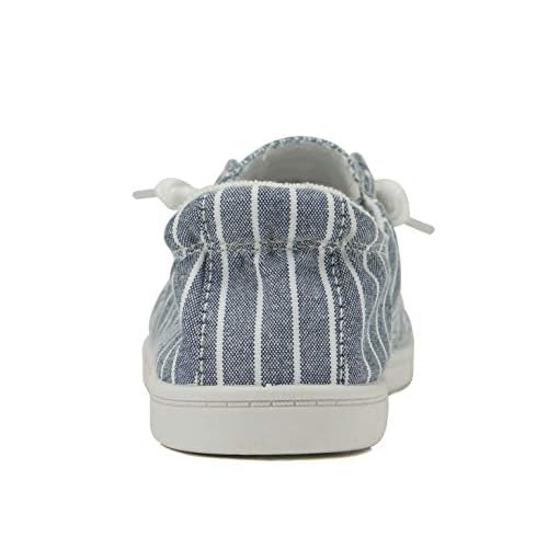 Soda Flat Women Shoes Linen Canvas Slip On Sneakers Lace Up Style Loafers Zig-S