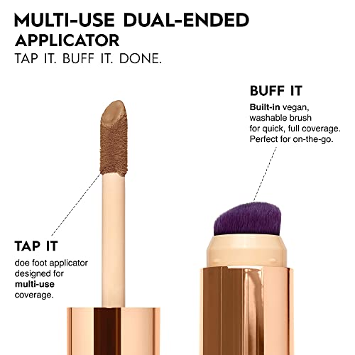 Urban Decay Quickie 24HR Full Coverage Waterproof Concealer, Natural Matte Finish, Hydrating Vitamin E, Dual-ended Buffing Brush & Multi-use Applicator, Noncomedogenic, Vegan, Cruelty-free - 0.5 fl oz