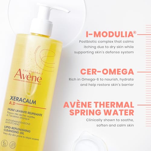 Av?ne XeraCalm A.D Lipid-Replenishing Cleansing Oil, Atopic Dermatitis, Eczema-Prone, Fragrance-Free, Pump, 13.5 oz.