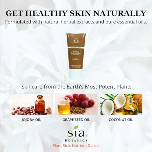 Sia Botanics Restoring Face Cream (65g/2.3oz Glass Jar) | Facial Moisturizer w/Aloe Vera, Jojoba, Avocado | Natural, Clean, Botanical Skincare for Women