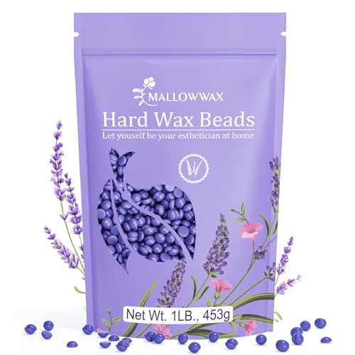 Hard Wax Beads, Wax Beans for Hair Removal, Natural Lavender, Stripless, Coarse Body Hair Specific - Ideal for Bikini, Brazilian, Legs, Underarms, Chest, 16 Ounce