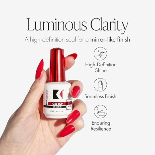 KUPA GelFinity - Soak Off Gel - Top Coat Glossy Finish (No-Wipe) Bundle 8.0 Fl Oz + 0.5 Fl Oz