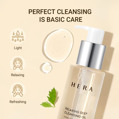 HERA Gentle Cleansing Oil, Soothing and Moisturizing Makeup Removal for Dry, Sensitive Skin by Amorepacific, 6.76 FL OZ