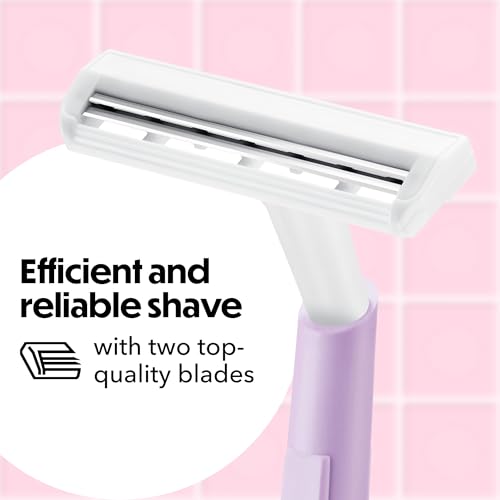 BIC Silky Touch Women's Disposable Razors; With 2 Blades; Pretty Pastel Razor Handles; 10 Count Value Pack of Shaving Razors