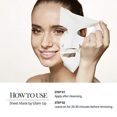 GLAM UP Sheet Mask Refreshing Peppermint (10 sheets) - Calming, Pore Tightening