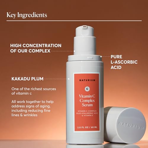 Naturium Vitamin C Complex Face Serum Jumbo, Anti-Aging Facial Treatment with Hyaluronic Acid & Vitamin E, 2 oz