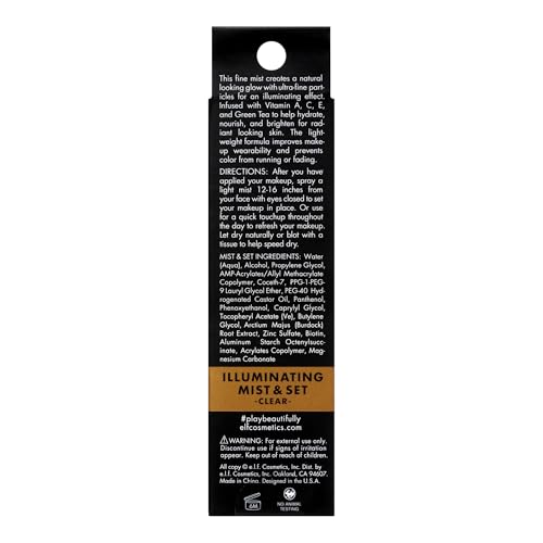 e.l.f. Lumious Mist & Set, Setting Spray To Give Makeup A Lasting, Radiant Finish, Infused With Vitamins A, C & E, Small, 2 Fl Oz