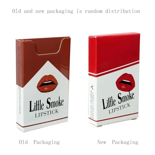 4Pcs Cigarette Case Lipstick Long-Lasting Non-Sticky Matte Nude Lipstick Set Lightweight Mini Velvety Lip Gloss Little Smoke Tube Style Lip Tint Festivals Gift for Women Daily Lip Makeup (A)