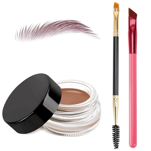 3 IN 1 Eyebrow Gel Kit With 2 Eyebrow Brushs,¡¼High Pigment¡½,¡¼Waterproof¡½,¡¼Long Wearing¡½, Eyebrow Pomade For All Skin Tones, #08 auburn