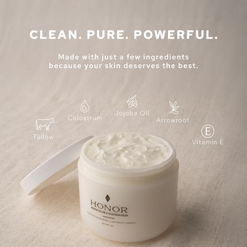 Honor Whipped Tallow Cream with Colostrum, Hydration, Skin Renewal (Unscented), 3oz