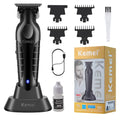 KEMEI 2299 Hair Trimmer for Men with Charging Dock, Professional Cordless T-Blade Clippers for Edging & Lining, Barber Zero Gap Trimmers, USB Rechargeable Kit with Storage Base (Black)