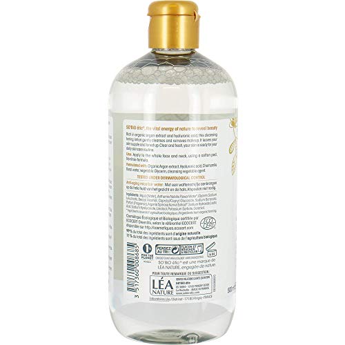 So'Bio ?tic Pr?cieux Argan Cosmebio Cleansing Toning Lotion, 500 ml, 1334516