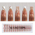 BTArtbox XCOATTIPS Pre-Designed French Gel Nails with Nail Glue & Primer Set