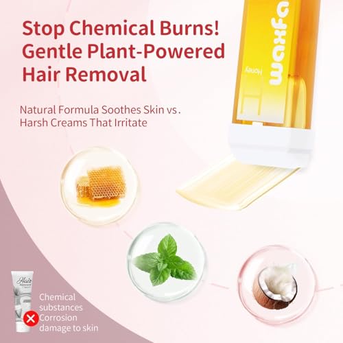 Waxfans Honey Roll On Wax Kit for Hair Removal,Wax Roller Kit with 1 Waxing Cartridge & 50 Waxing Strips, Beginner Friendly for All Skin Types, Long-Lasting Smoothness.