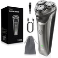 Electric Razor for Men, 100% Waterproof, Gentle on Sensitive Skin, Wet & Dry Rotary Electric Shavers for Men, Pop-up Beard Trimmer, 120 Min Shaving, 1.5H Fast Charge, Ergonomic Men's Shaver