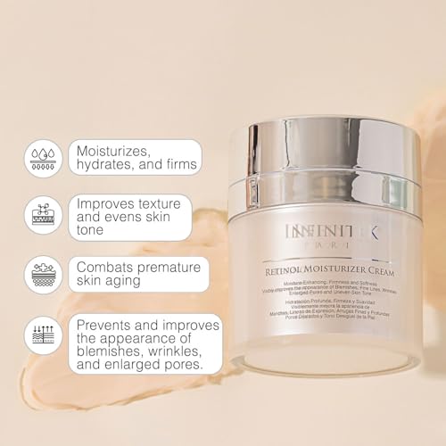 Infinitek Paris | Retinol Face Moisturizer - Night Cream | Skin Care for Galentine¡¯s Gifts & Valentine¡¯s Day Gifts for Women | Anti-Aging Face Cream with Collagen & Vitamin E | 1.7 oz - 50 g