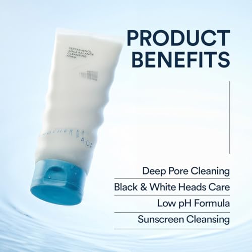 ANOTHERFACE PEPTATHENOL¢â Aqua Balance Cleansing Foam 5.07 Fl. Oz., Peptied, Panthenol, Daily Low pH Facial Deep Cleanser, Hydrating Bubble Foam, Korean Skin Care, Mild for Sensitive Skin, Vegan