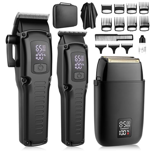 Professional Hair Clipper for Men, 3 in 1 Hair Clipper Beard Trimmer and Electric Foil Shaver Set with LED Display, Cordless Grooming Kit for Home, Travel, Barber, Ideal Gift for Him