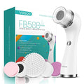 Facial Cleansing Brush Rechargeable, Spin Face Wash Brush IPX7 Waterproof Electric Face Scrubber Exfoliator, 3 Speeds & 5 Brushes for Cleansing and Exfoliating, White
