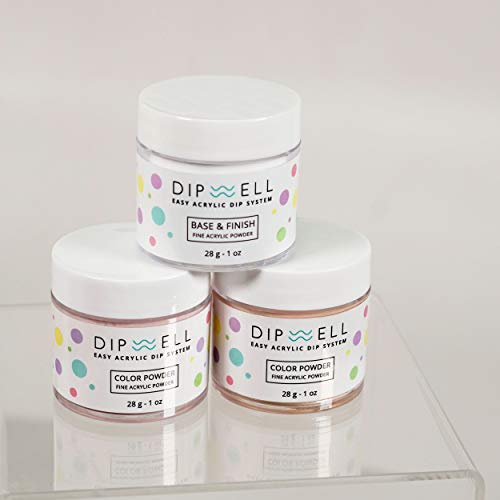 DipWell Acrylic Nail Kit - Clear Acrylic Powder, Liquid, Brush & Powder (Natural, Durable, No UV/LED, Made in USA)