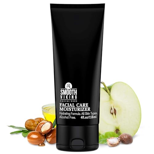 Smooth Viking Men's Face Moisturizer - Daily Hydrating Face Lotion, 4 oz - Alcohol-Free Facial Cream for Sensitive, Dry, and Oily Skin - Age-Defying Skin Firming Formula