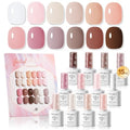 Modelones 15ML Gel Nail Polish Set 12Pcs, Nude Pink Milky White Beige Skin Tones Neutral Brown Hema-free Gel Polish Spring Kit Same Color Same Bottle Soak Off Gel Polish Set Manicure Nail Art