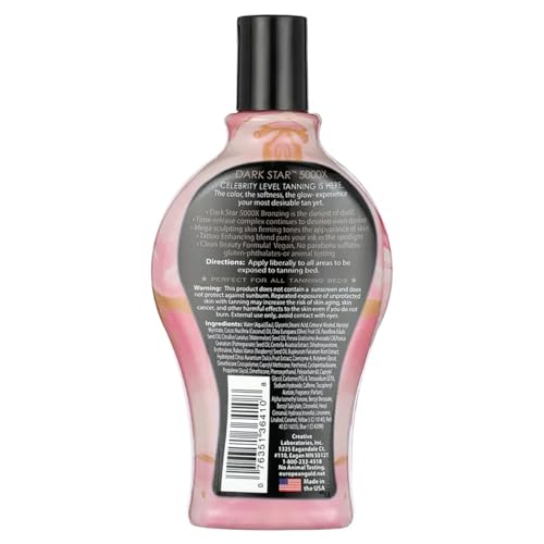 European Gold Dark Star 5000X Indoor Tanning Lotion with Time-Release Formula Dark Accelerator for Indoor Tanning Beds & Outdoor Sun Tan 12 oz