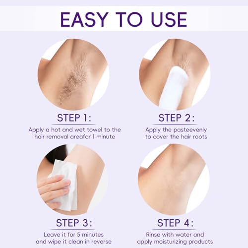 Body & Facial Hair Removal Cream, Painless Gentle Hair Removal Cream for Sensitive Skin, Painless Hair Removal for Women & Men, 3.38 fl oz
