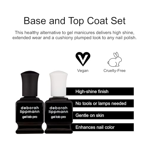 Deborah Lippmann Gel Lab Pro | Gel Like Base and Top Coat Set | Delivers High Shine and Extended Manicure Wear | No Lamps, No Tools, No Damage to Nails