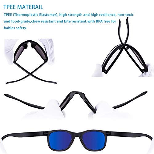 MAXJULI Baby Infant Sunglasses Safe, Soft, With Adjustable Strap 0-24 Months BPA Free 7002