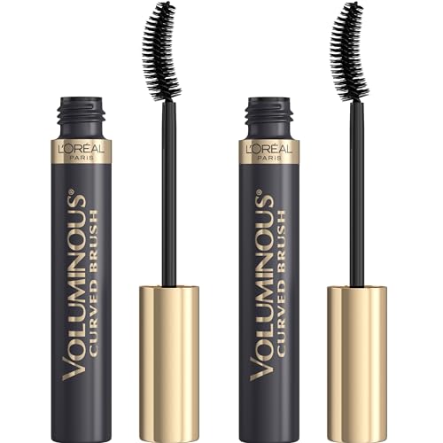 L¡¯Oreal Paris Original Voluminous Mascara, Building Mascara Volume and Length Formula, Curved Brush, Washable, Black, 0.26 Fl Oz., 2 Count