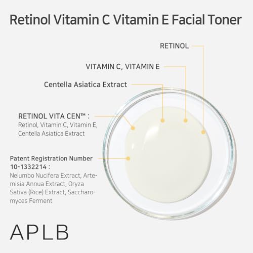 APLB Retinol Vitamin C Vitamin E Facial Toner | Retinol VITA CEN¢â 12.0% 5.41 FL.OZ/Korean Skincare, Replenishing Moisture, Revitalize for Gentle and Improve Skin Texture Through Retinol