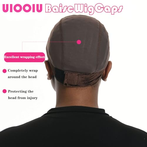 Lace Wig Grip Cap for Women 4x5 Transparent Lace Wig Caps Non Slip Wig Gripper for Keeping Wigs In Place Adjustable Wig Cap(Brown,Medium)