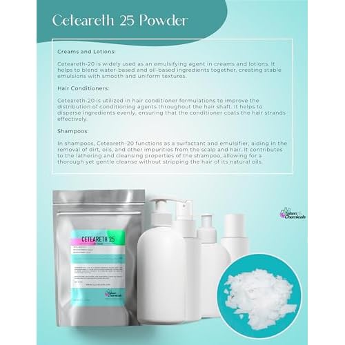 Ceteareth-25 Powder Emulsifier and Surfactant for Cosmetics and Personal Care Products, Ceteareth-25 (4 Ounce / 113 grams)
