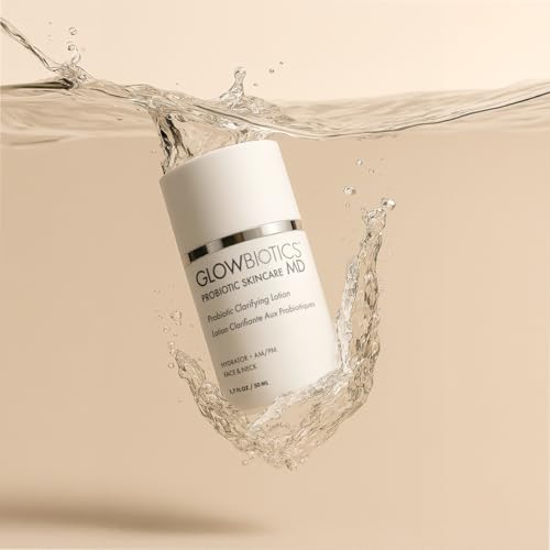 Glowbiotics Probiotic Clarifying Lotion | Oil Control Moisturizer for Oily, Acne Prone & Combination Skin | Reduces Shine & Soothes Redness with Hyaluronic Acid & Smart Peptides | 1.7 fl oz