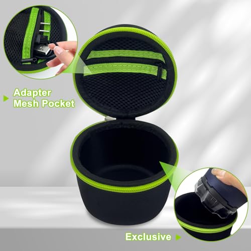 Hard Case Compatible with Microtouch/for Tustow/for Redbreak/for SOLIMPIA Electric Shaver, (Case Only) for Titanium Head Shavers for Bald Men, Travel Electric Razor Storage Box (Black Green)