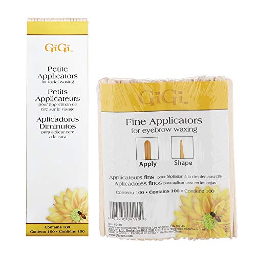 Gigi Wax Sticks for Hair Removal ? Fine & Petite, Wax Applicator Sticks, Wooden Waxing Stick for Eyebrow & Facial Waxing, 100 Count Each